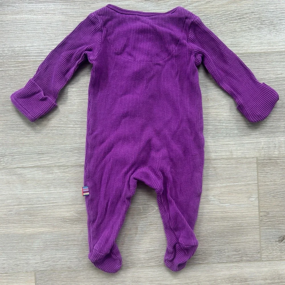 Magnetic Me Newborn Purple Asymmetrical Waffle Thermal One Piece Sleeper